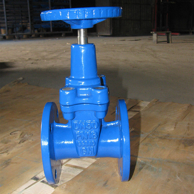 BS5163 GGG50 Yumuşak Contalı Sürgülü Vana PN16 Sfero Döküm DN100 DN150